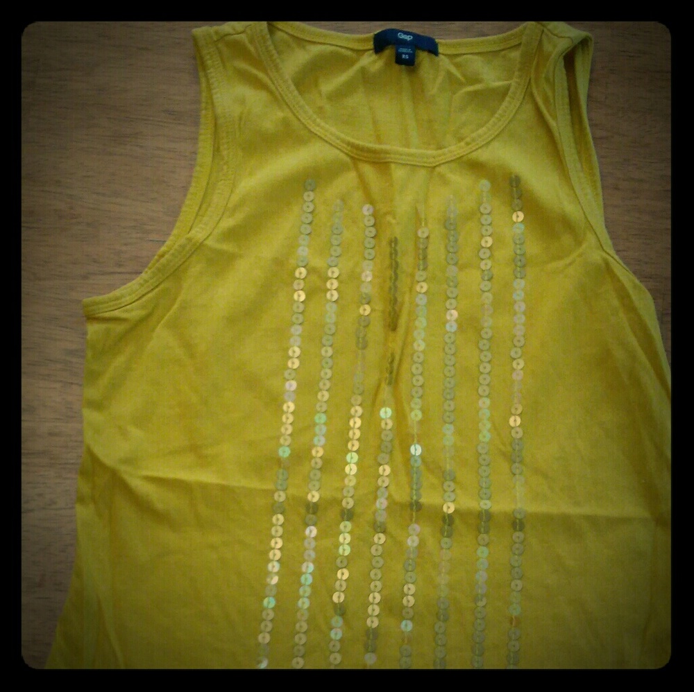 Gap Yellow Sequined Top